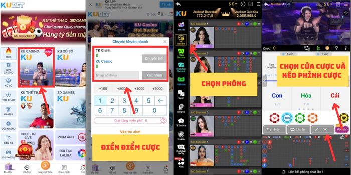 Hướng dẫn cách vào game Baccarat tại Kubet